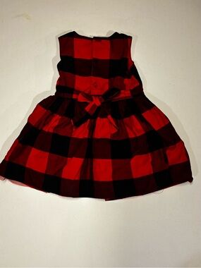 Carter's Red and Black Buffalo Plaid Bow-Accent Dress